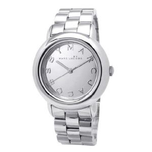 MARC JACOBS BABY DAVE MBM3097 SILVER WOMENS’ LEATHER ANALOG WATCH